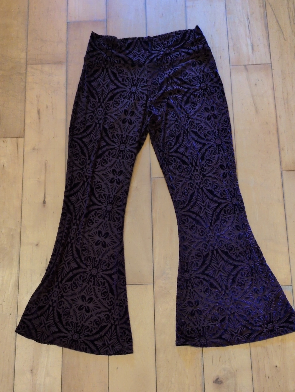 Warrior Within Designs Burnout Velvet Bell Bottoms Purple